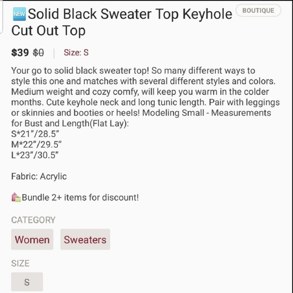 Black Keyhole Sweater - Picture 4 of 4